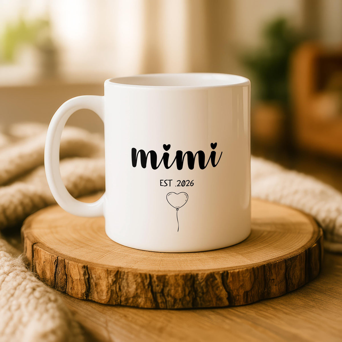 Personalized Mimi Ceramic Mug, Custom Grandma Coffee Cup with Grandkids Names