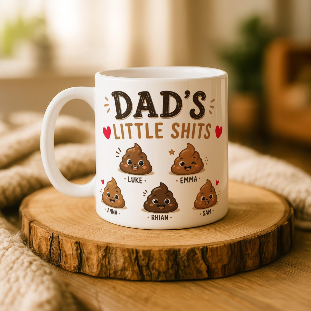 Personalized Dad Mug, Custom Kids Names Coffee Cup, Father Gift, Fathers Day Mug