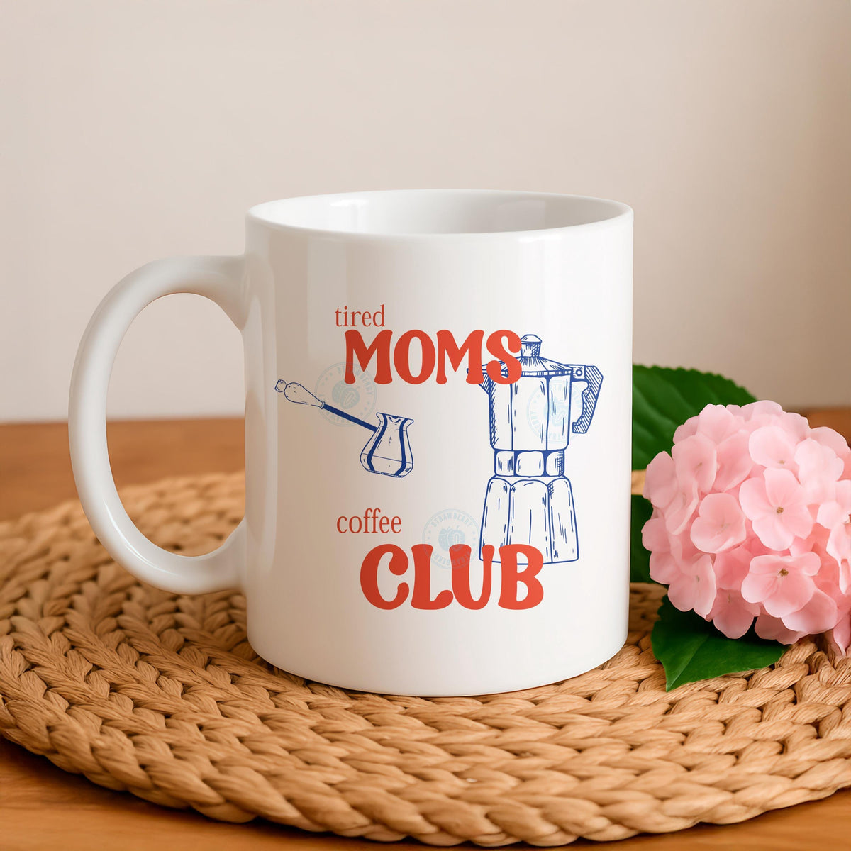Tired Moms Coffee Club Mug, Funny Ceramic Tea Cup, Mother's Day Gift