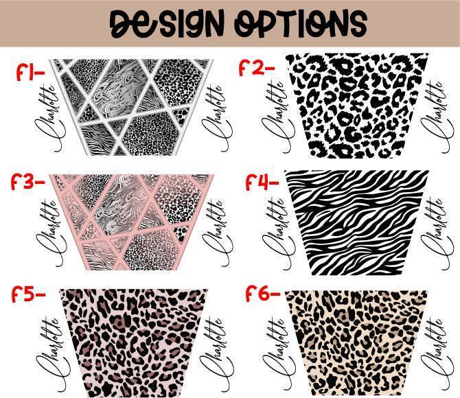 Personalized Animal Print Patchwork Ceramic Mug, Custom Name Coffee Cup