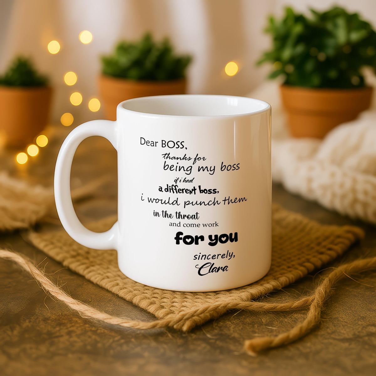 Personalized Boss Mug, Funny Office Coffee Cup, Appreciation Gift for Manager