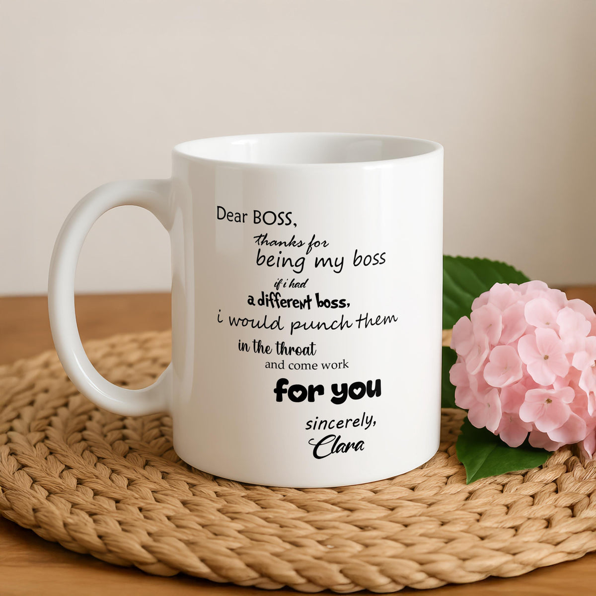Personalized Boss Mug, Funny Office Coffee Cup, Appreciation Gift for Manager