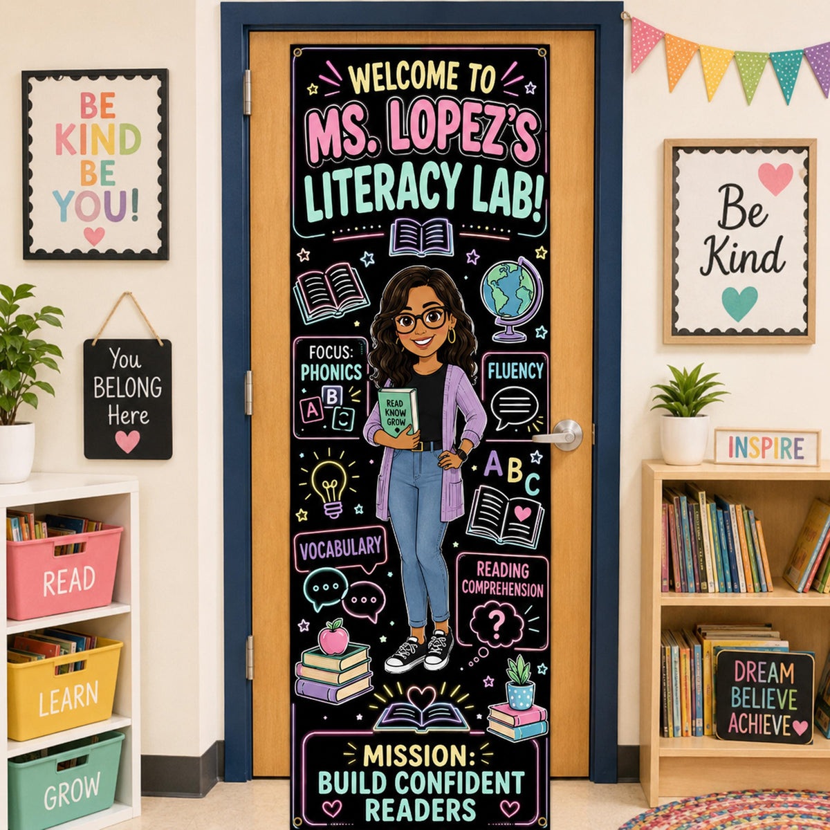 Personalized Teacher Reading Adventure Door Banner | Classroom Decor Welcome Sign