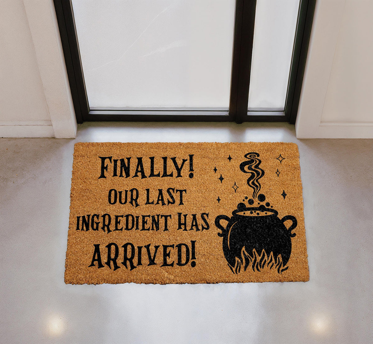 Halloween Witches Cauldron Door Mat, Spooky Welcome Mat, Outdoor Rug