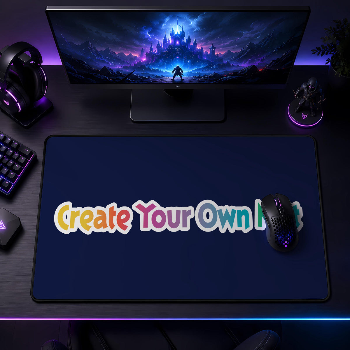 Custom Desk Mat, Personalized Gamer Setup Decor, Photo Mouse Pad Workspace Accessory