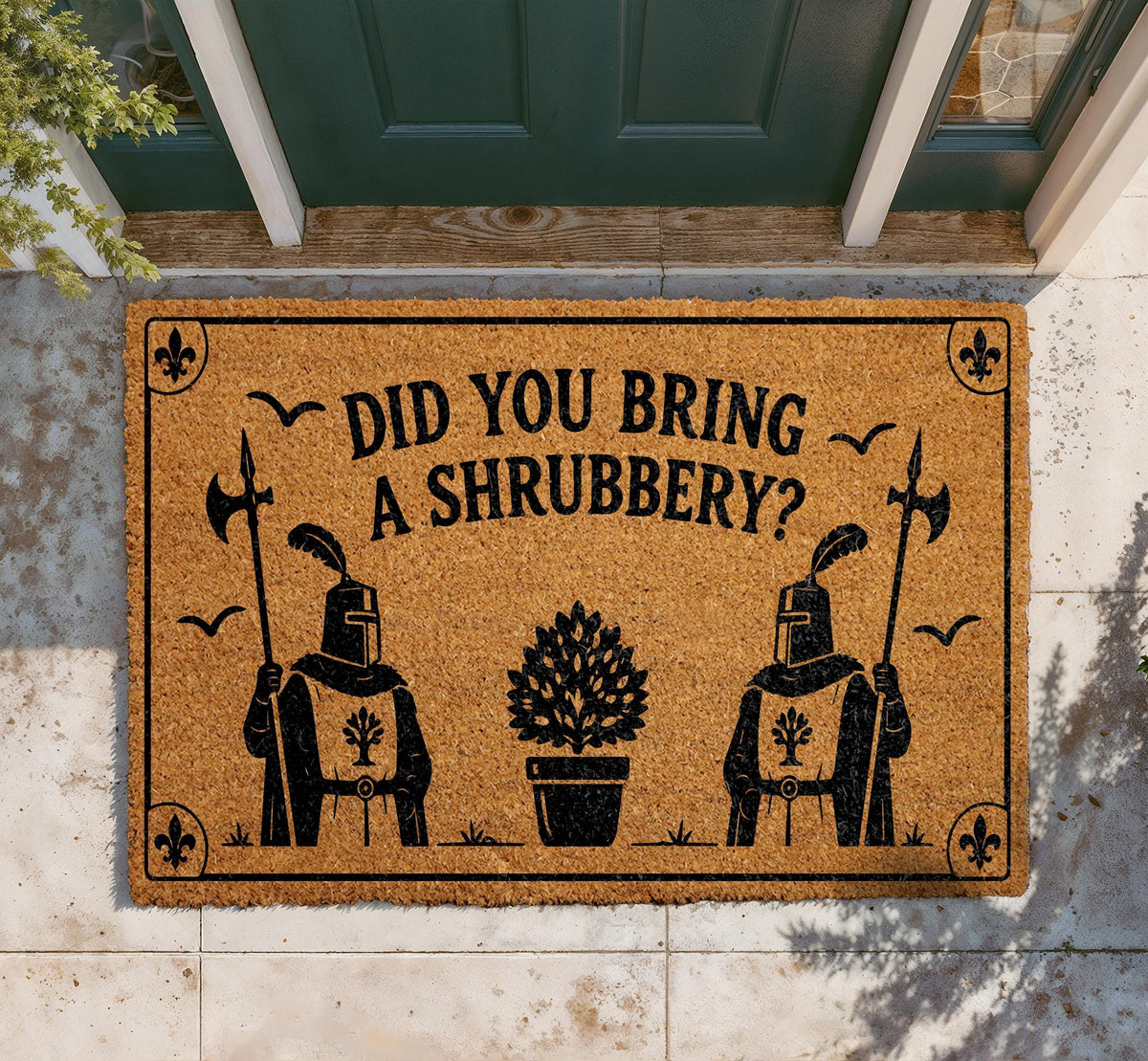 Did You Bring A Shrubbery Doormat, Knight Quote Welcome Mat, Geeky Home Decor