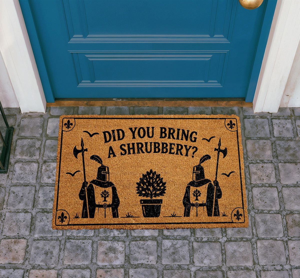 Did You Bring A Shrubbery Doormat, Knight Quote Welcome Mat, Geeky Home Decor