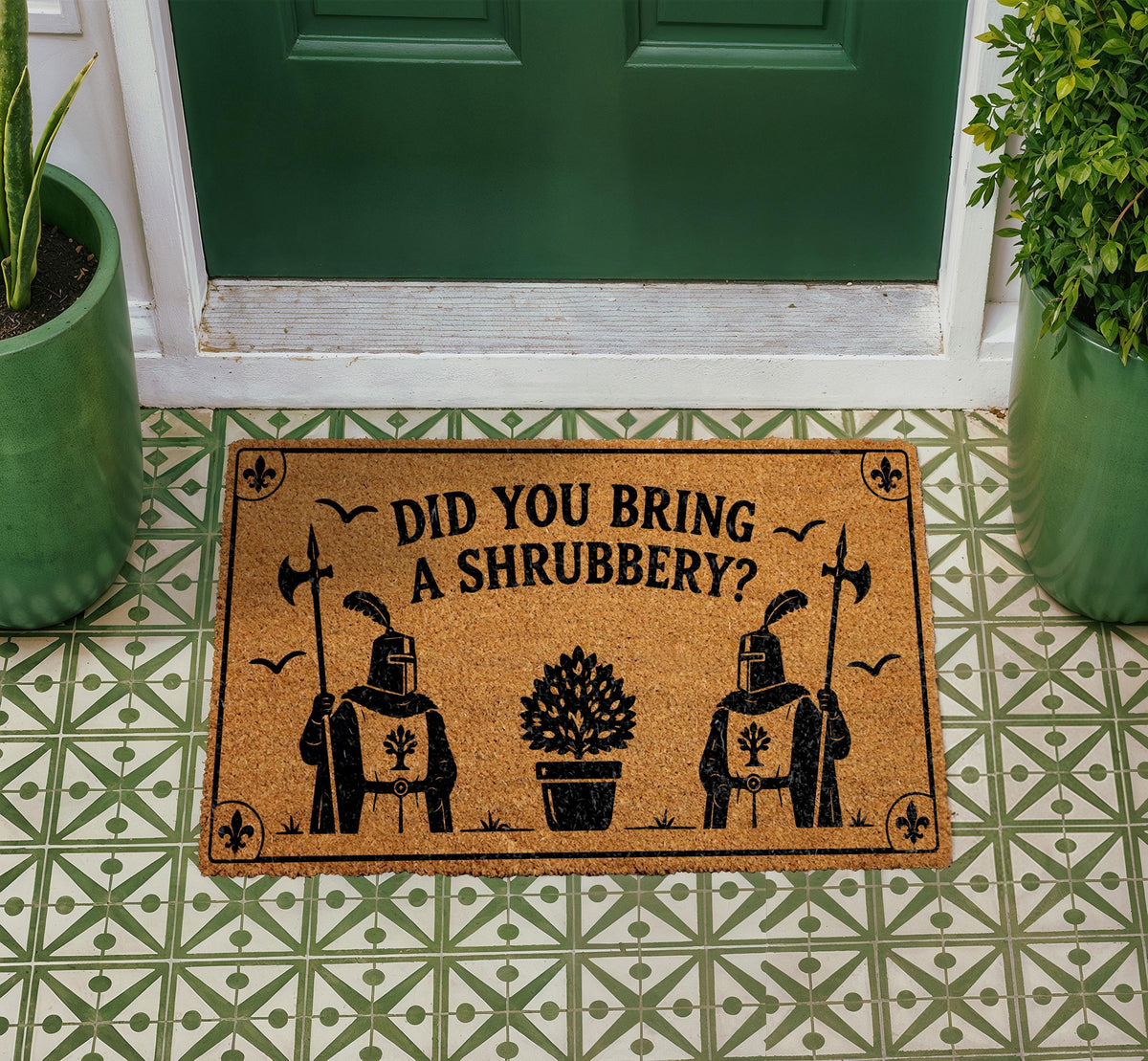 Did You Bring A Shrubbery Doormat, Knight Quote Welcome Mat, Geeky Home Decor