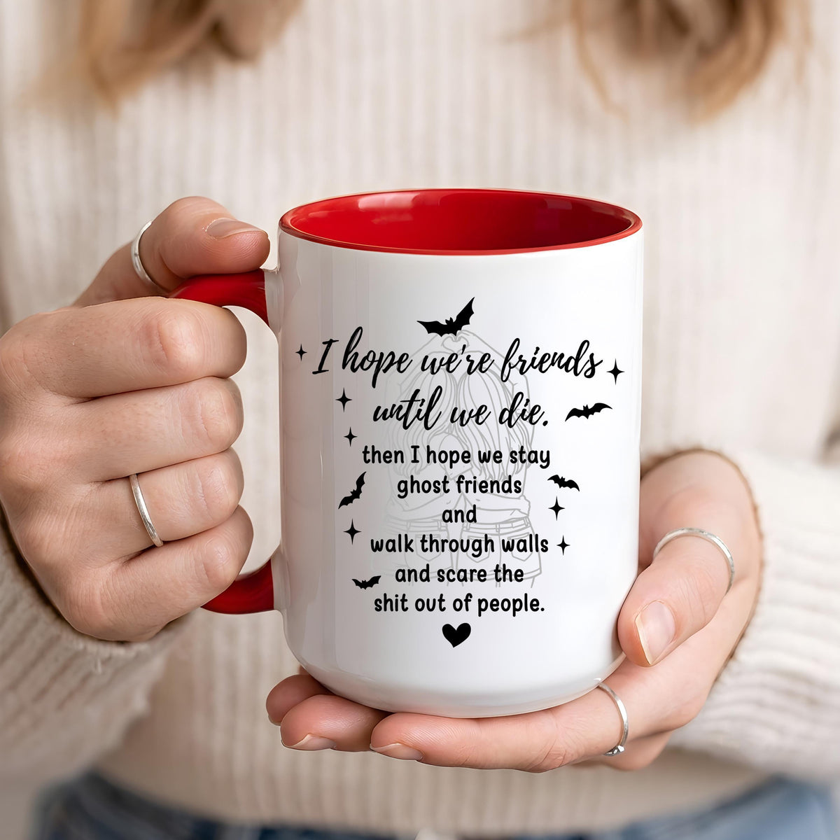 Personalized Witch BFF Coffee Mugs, Custom Name & Hair Style, Spooky Season Gift