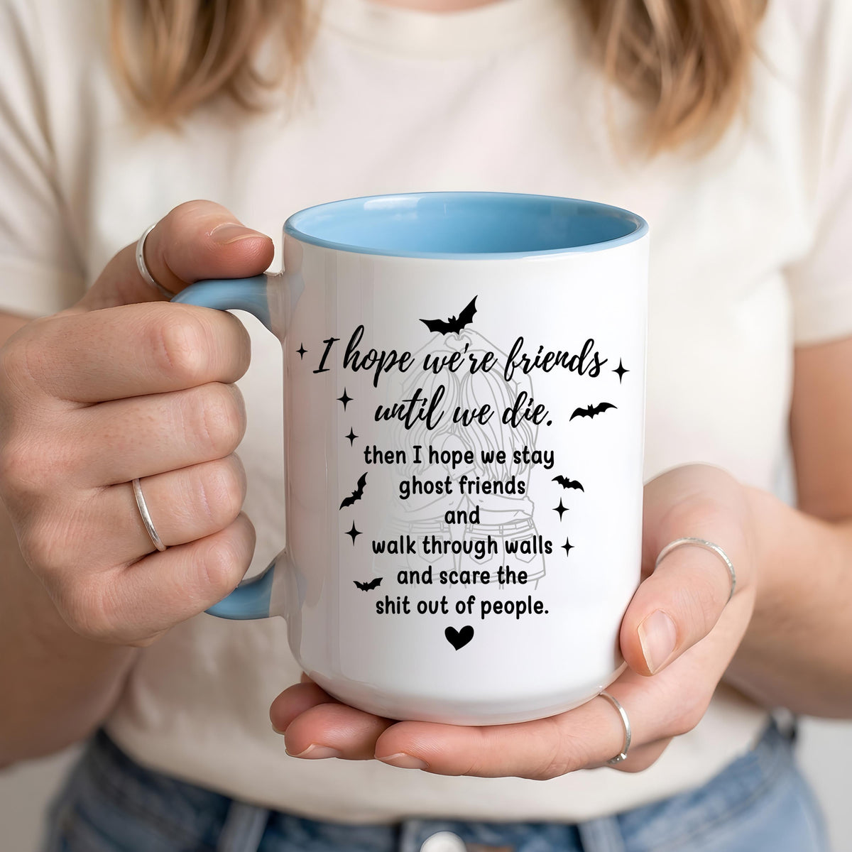 Personalized Witch BFF Coffee Mugs, Custom Name & Hair Style, Spooky Season Gift