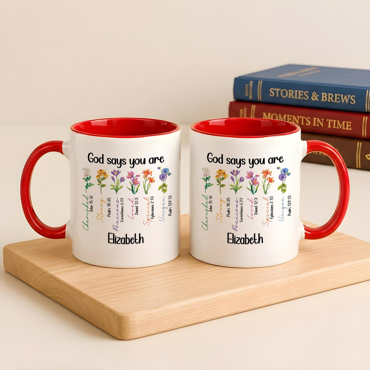 Personalized Floral Bible Verse Mug, God Says You Are Coffee Cup