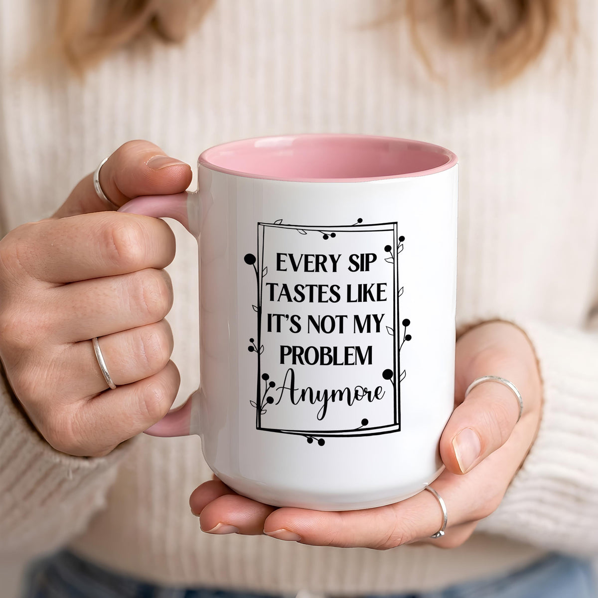 Custom Name Happy Retirement Coffee Mug, Every Sip Tastes Like It's Not My Problem Anymore Cup