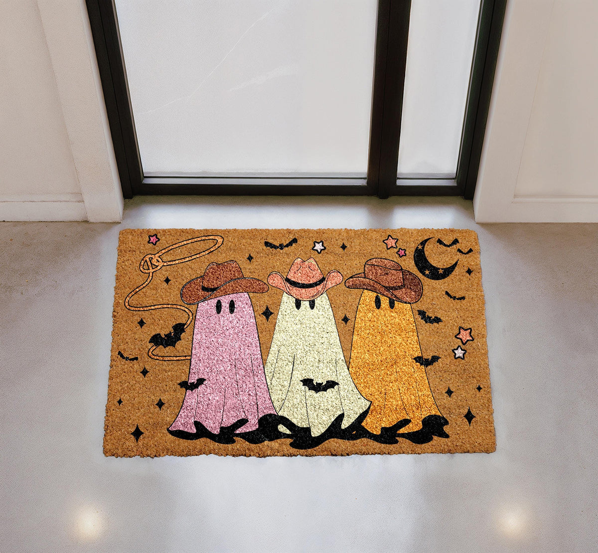 Cowboy Ghosts Halloween Coir Doormat