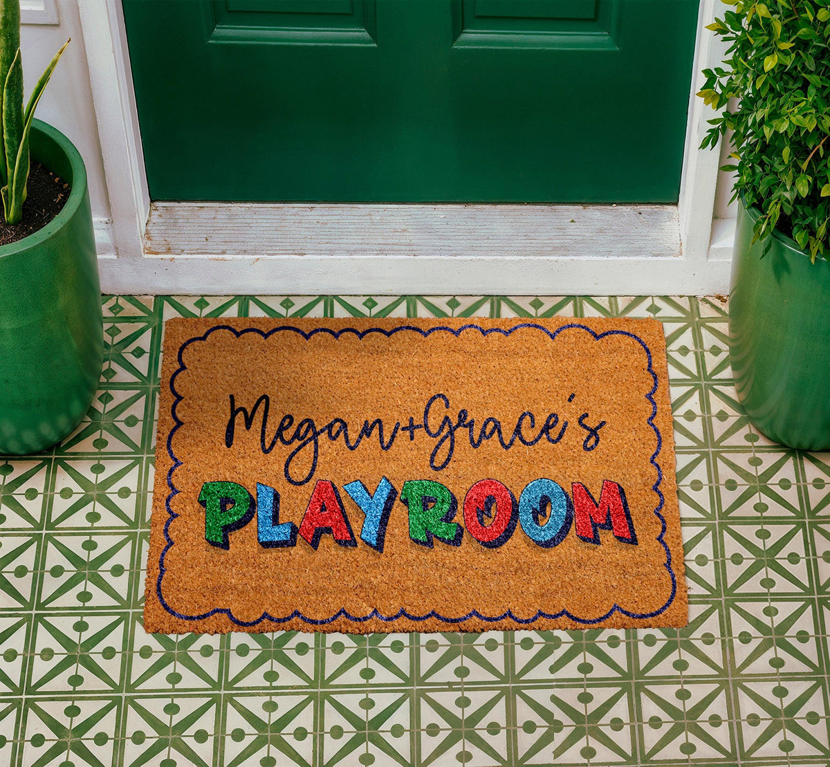 Personalized Coir Playroom Doormat, Custom Kids Room Welcome Mat (Outdoor)