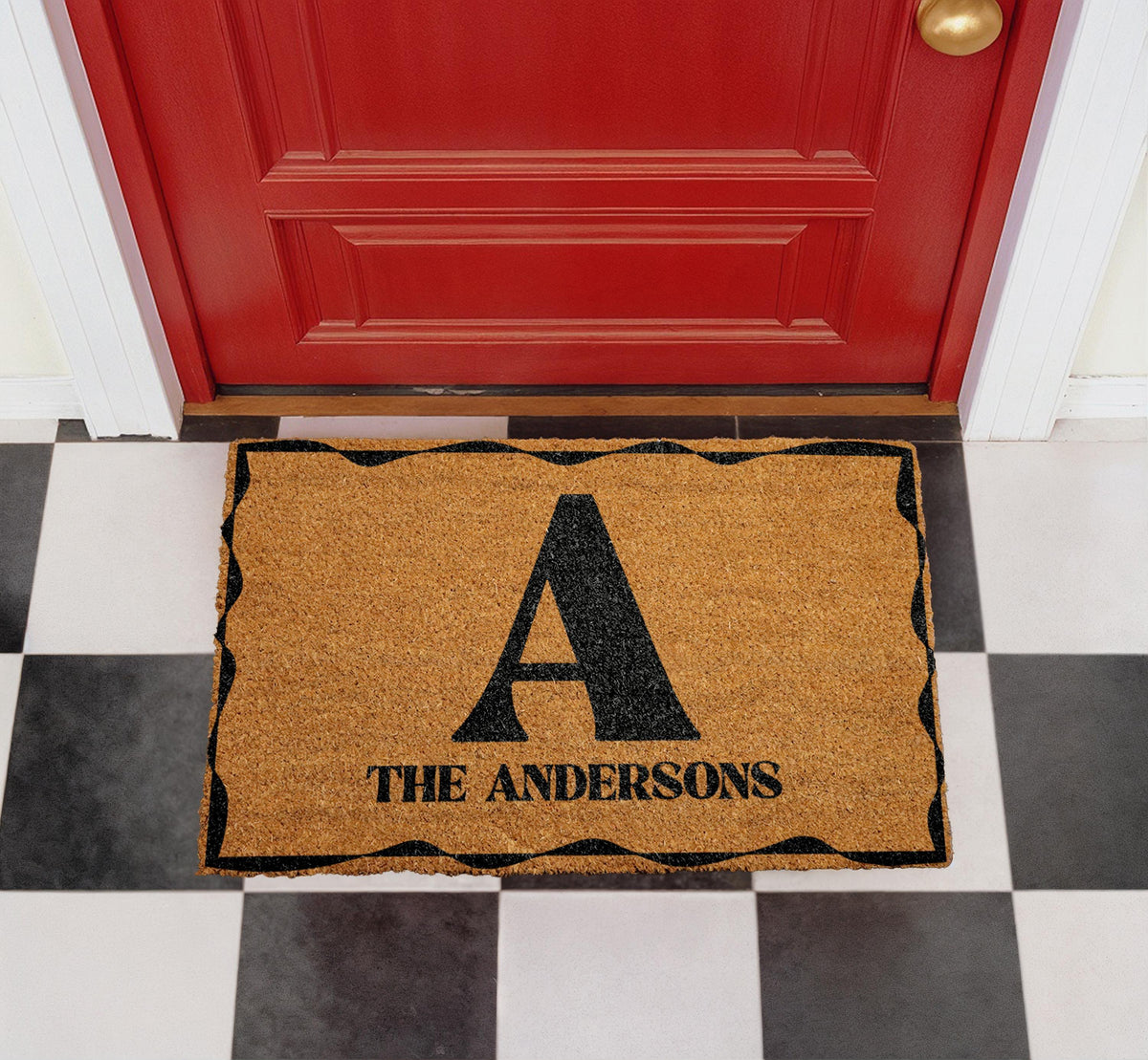 Custom Family Name Doormat, Personalized Welcome Mat, Natural Coir Home Decor