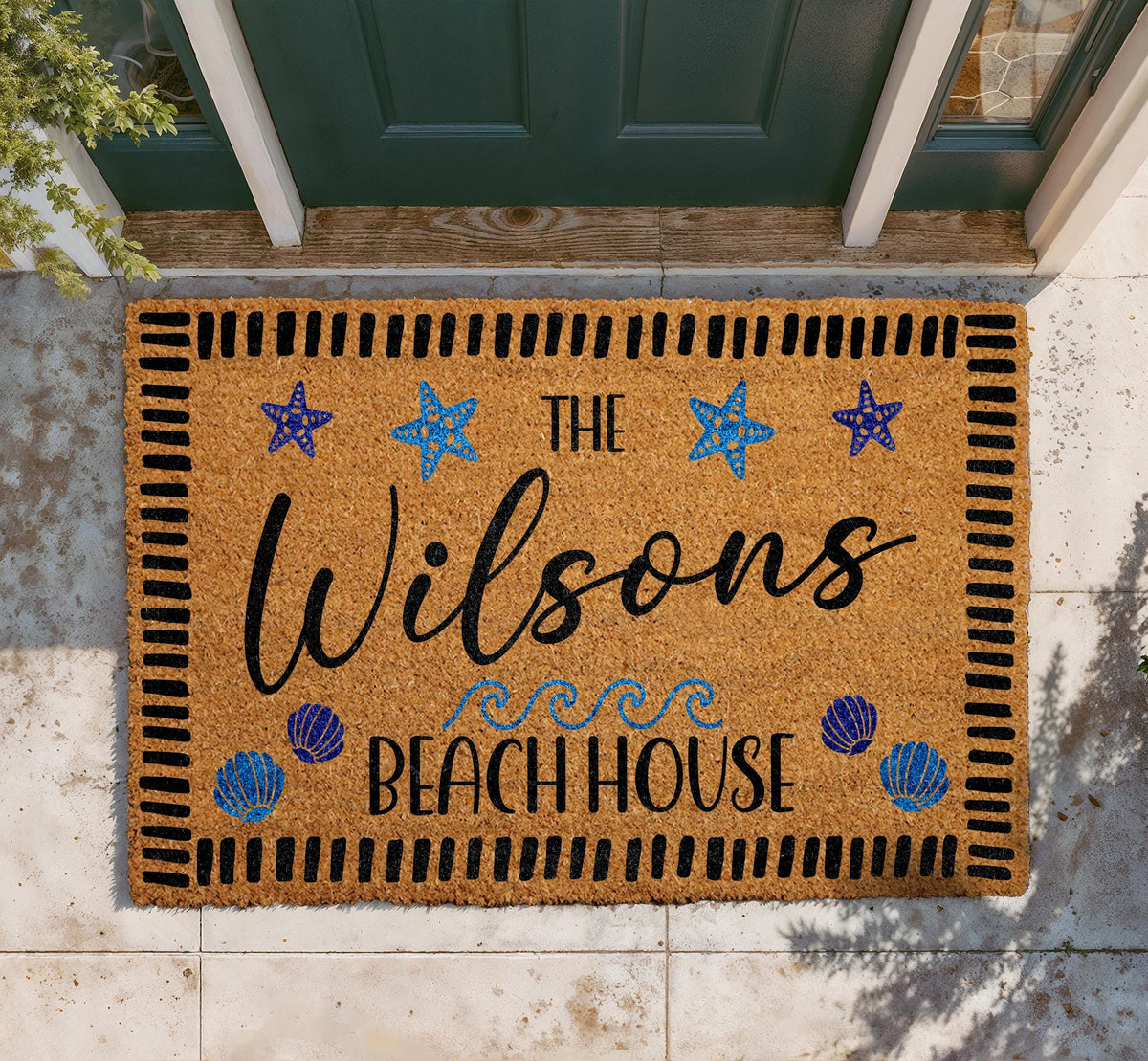 Personalized Beach House Coir Doormat