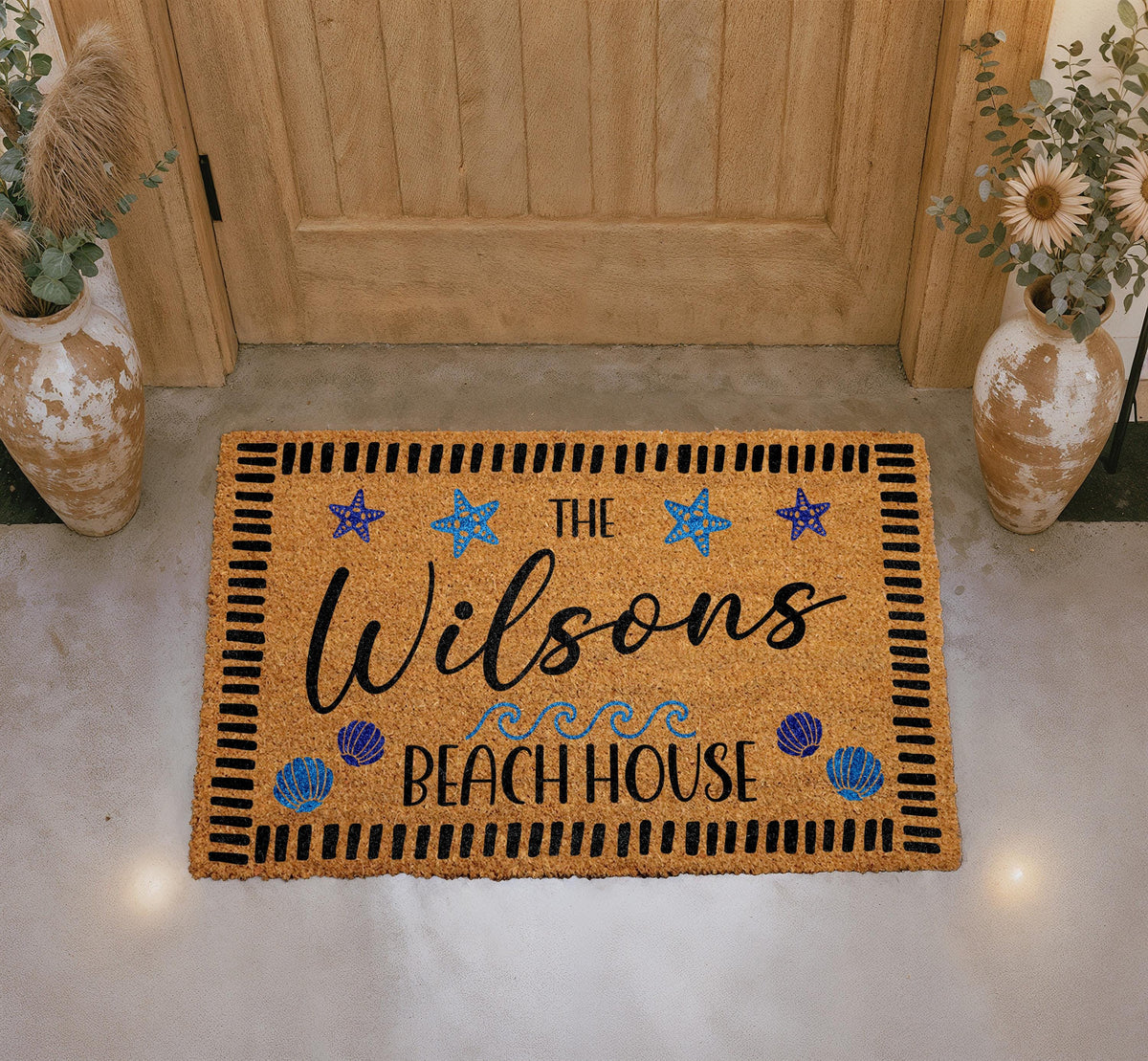 Personalized Beach House Coir Doormat