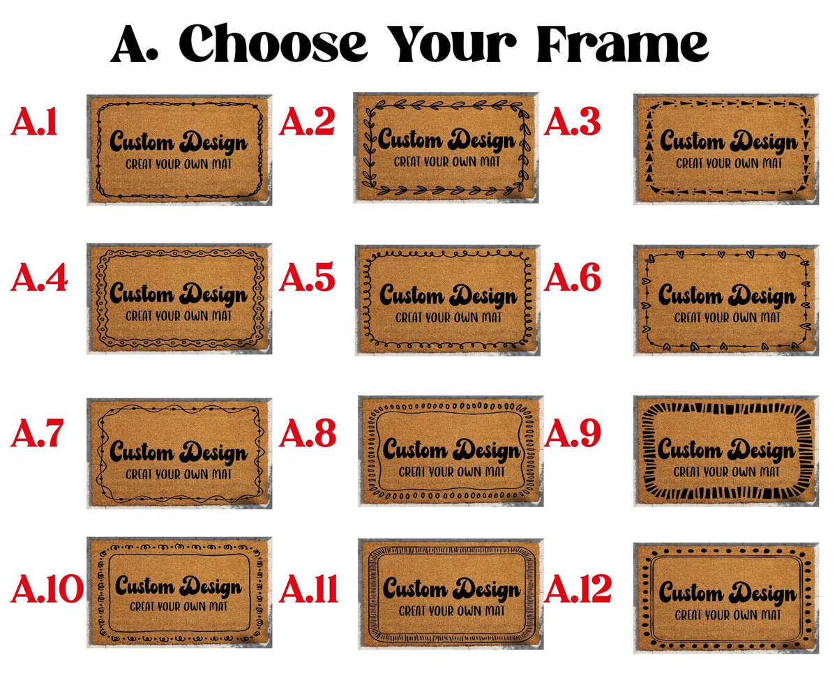 Personalized Coir Doormat, Custom Welcome Mat, Natural Fiber Door Mat