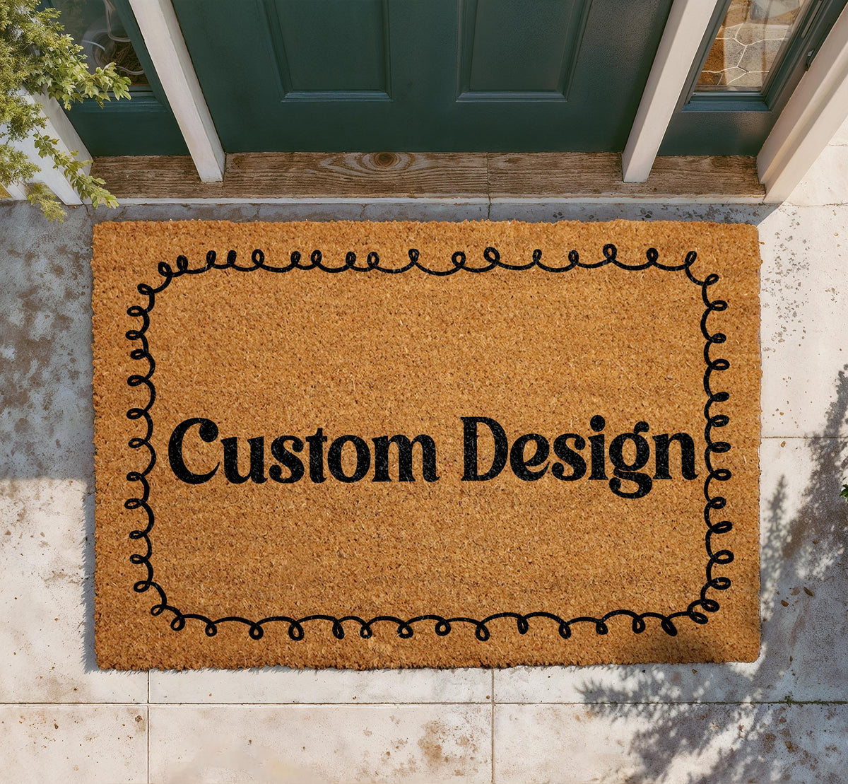 Personalized Coir Doormat, Custom Welcome Mat, Natural Fiber Door Mat