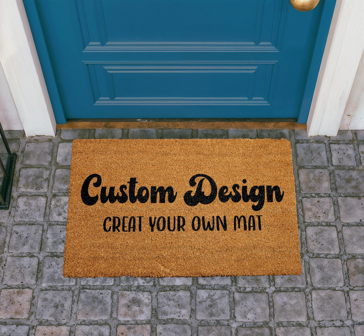 Personalized Coir Doormat, Custom Welcome Mat, Natural Fiber Door Mat