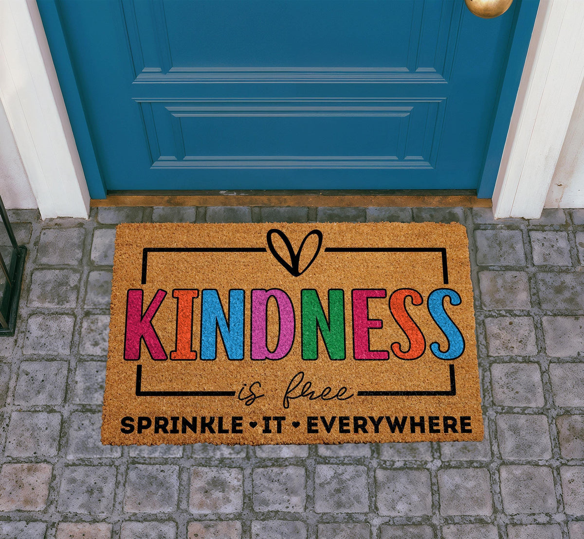 Kindness Is Free Doormat, Outdoor Inspirational Welcome Mat (Coir)