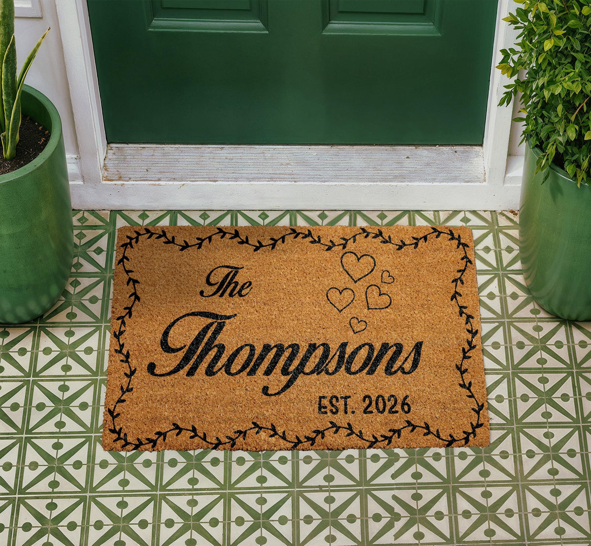 Personalized Coir Doormat, Custom Family Welcome Mat, Housewarming Gift
