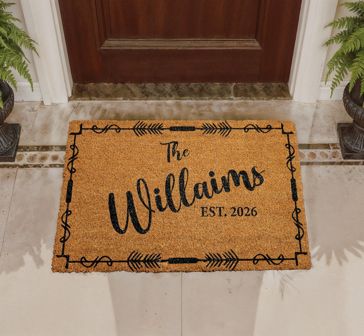 Personalized Coir Doormat, Custom Family Welcome Mat, Housewarming Gift