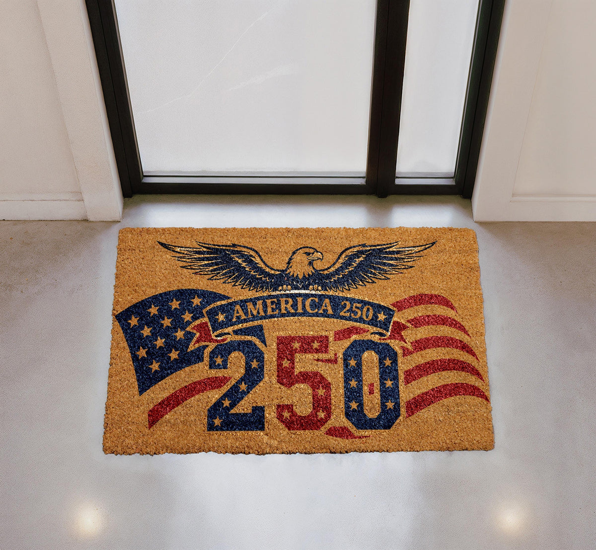 America 250th Anniversary Doormat, Patriotic Eagle Flag Welcome Rug