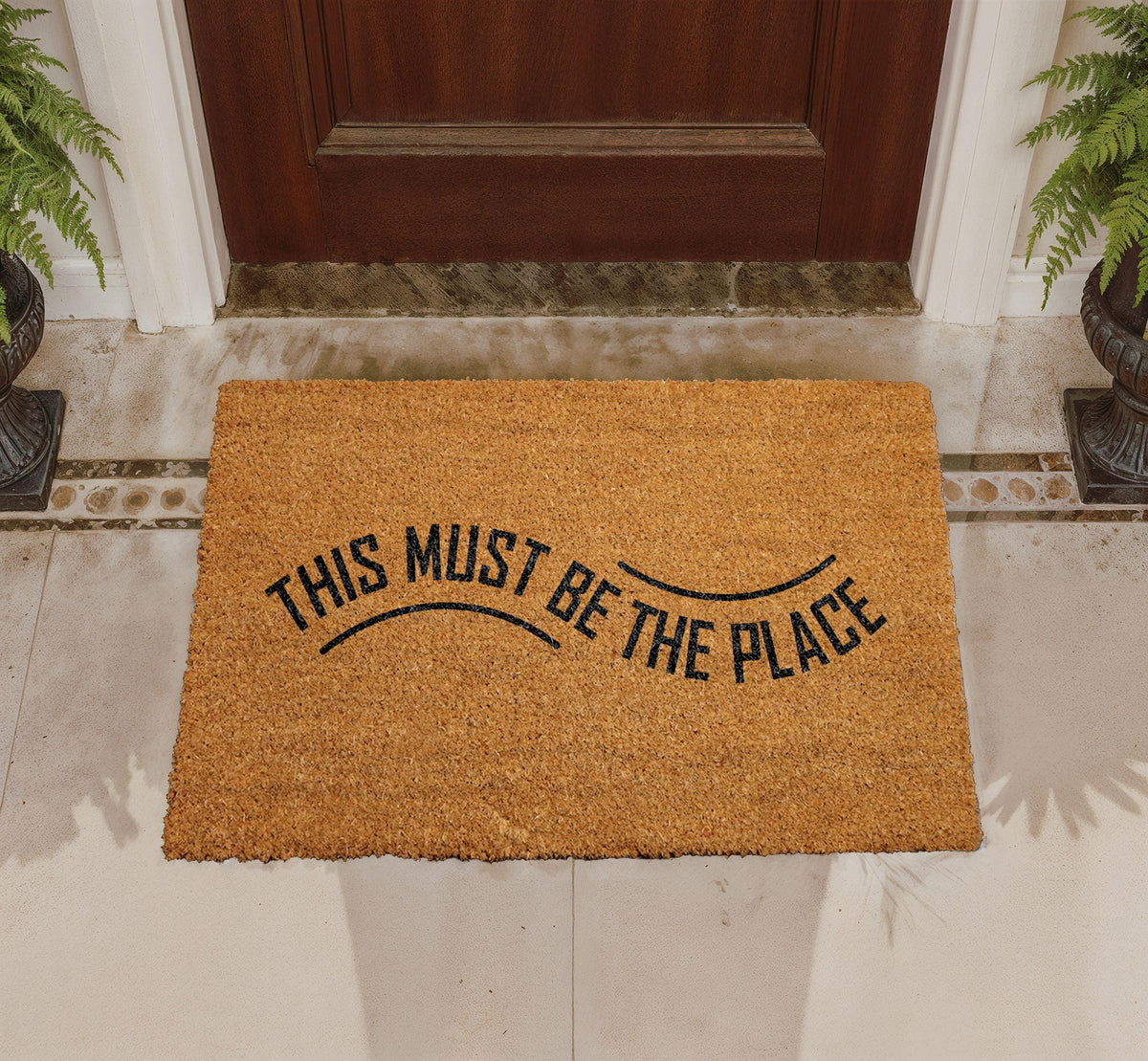 This Must Be The Place – Coir Doormat, Rustic Farmhouse Welcome Mat