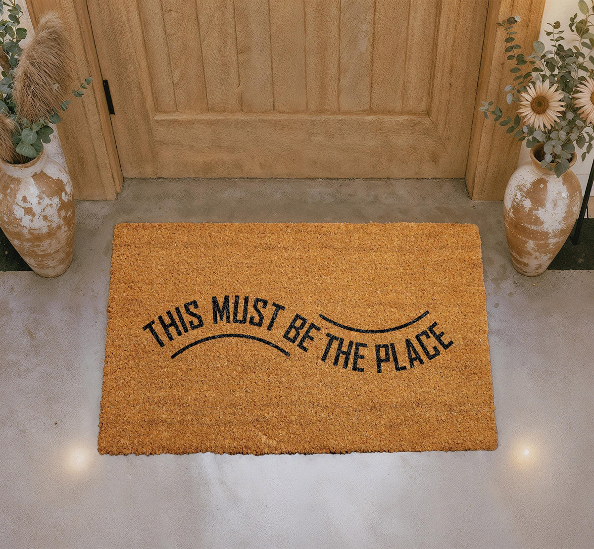 This Must Be The Place – Coir Doormat, Rustic Farmhouse Welcome Mat