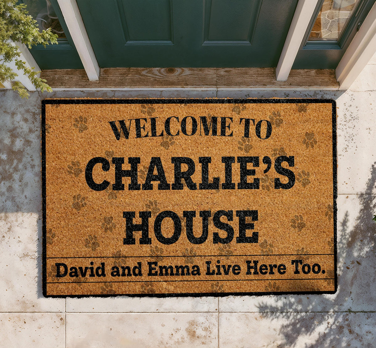 Personalized Coir Door Mat, Custom Welcome Mat, Pet Family Name Housewarming Gift