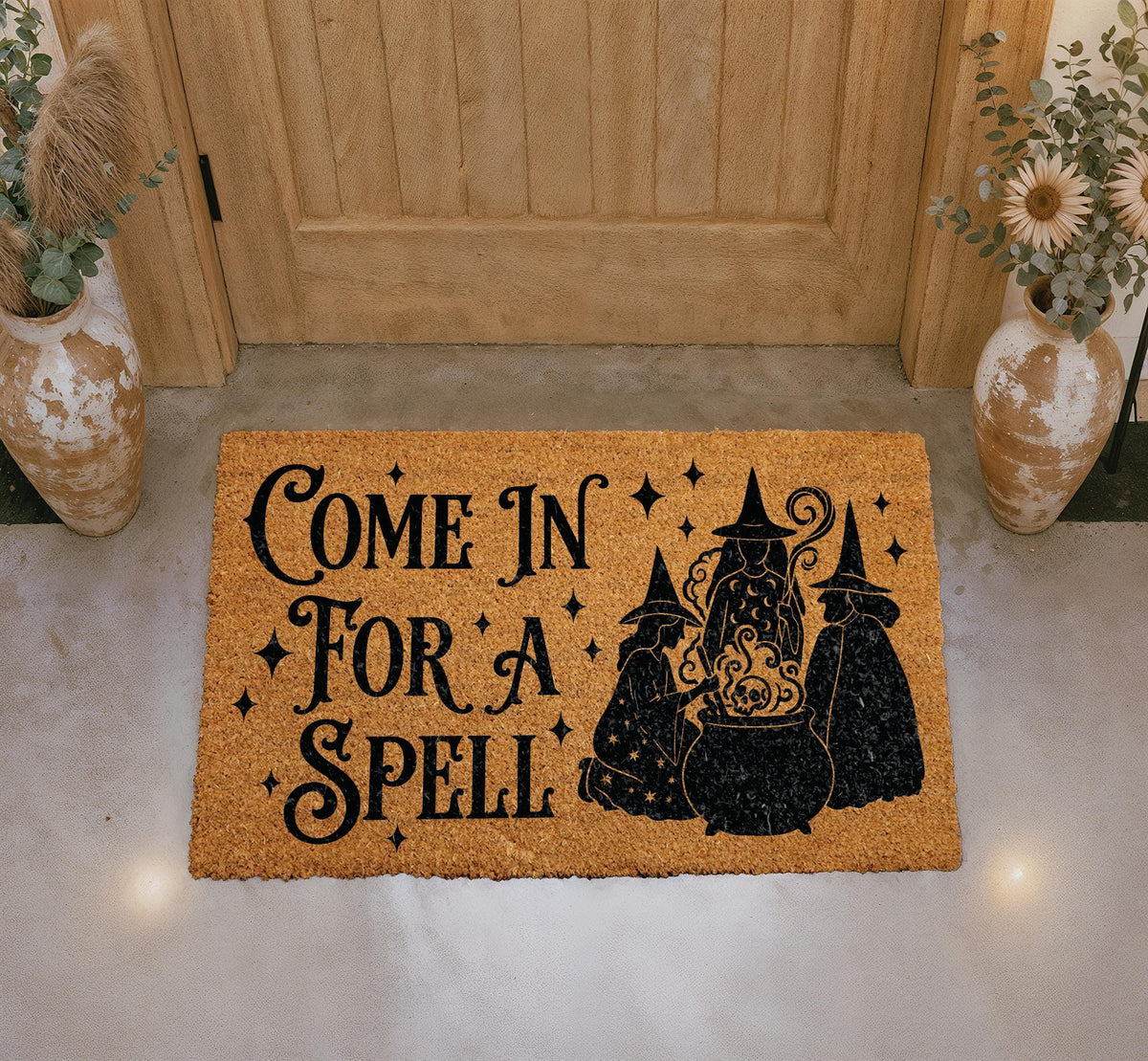 Witches Cauldron Doormat, Halloween Welcome Mat, Witchy Porch Decor
