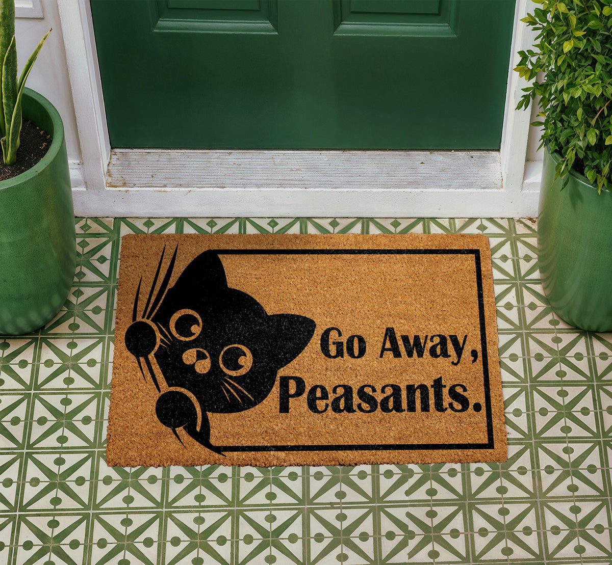 Funny Cat Doormat, Sarcastic Welcome Mat, Coir Outdoor Rug (18"x30")