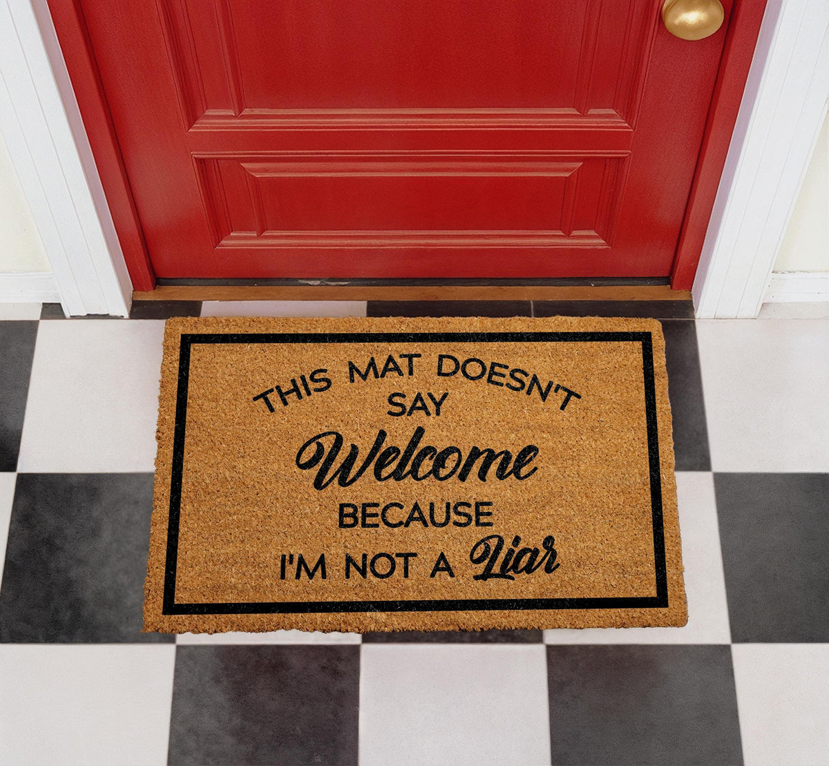This Mat Doesn't Say Welcome Doormat, Funny Welcome Mat, Sarcastic Entryway Rug, Humorous Quote Front Porch Decor, Quirky Outdoor Coir Mat