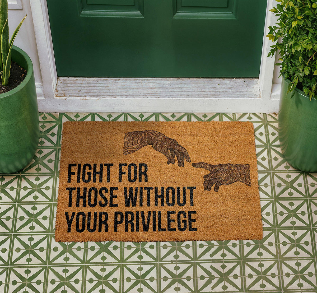 Fight For Those Without Privilege Doormat, Human Rights Welcome Mat, Activist Entryway Rug