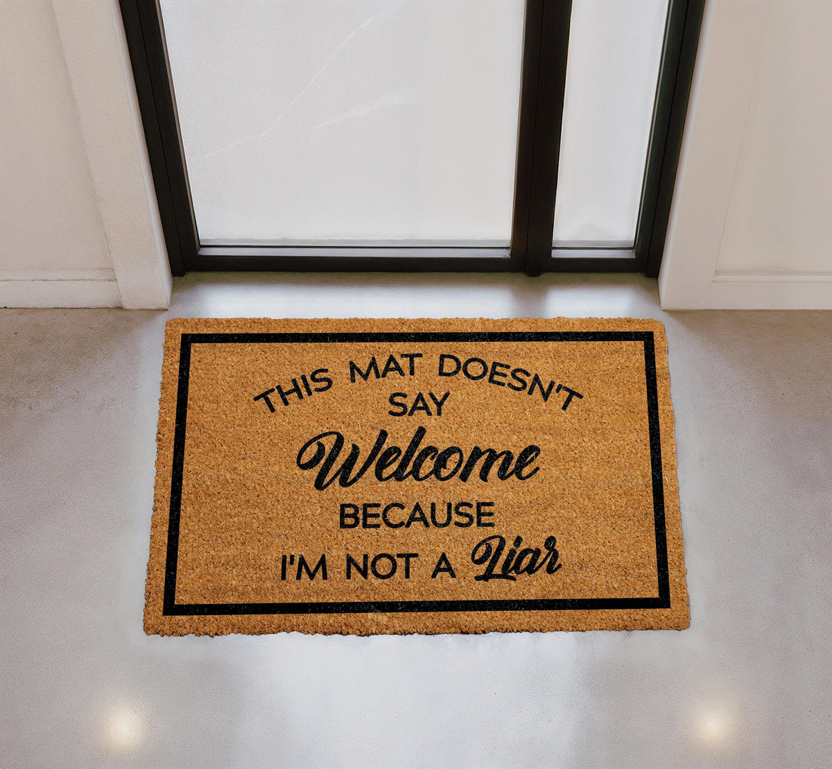 This Mat Doesn't Say Welcome Doormat, Funny Welcome Mat, Sarcastic Entryway Rug, Humorous Quote Front Porch Decor, Quirky Outdoor Coir Mat