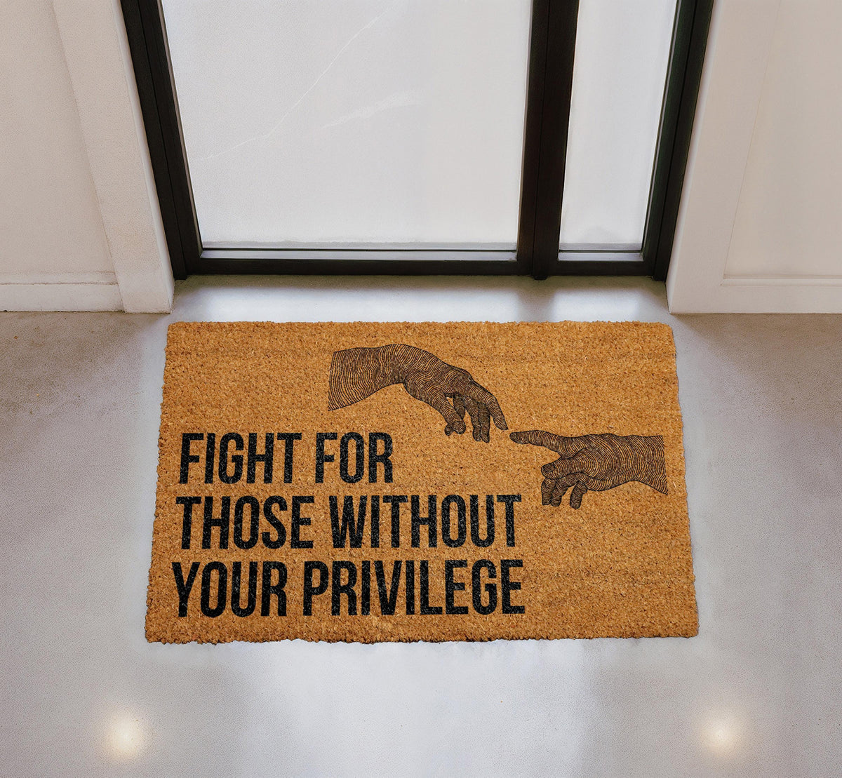 Fight For Those Without Privilege Doormat, Human Rights Welcome Mat, Activist Entryway Rug