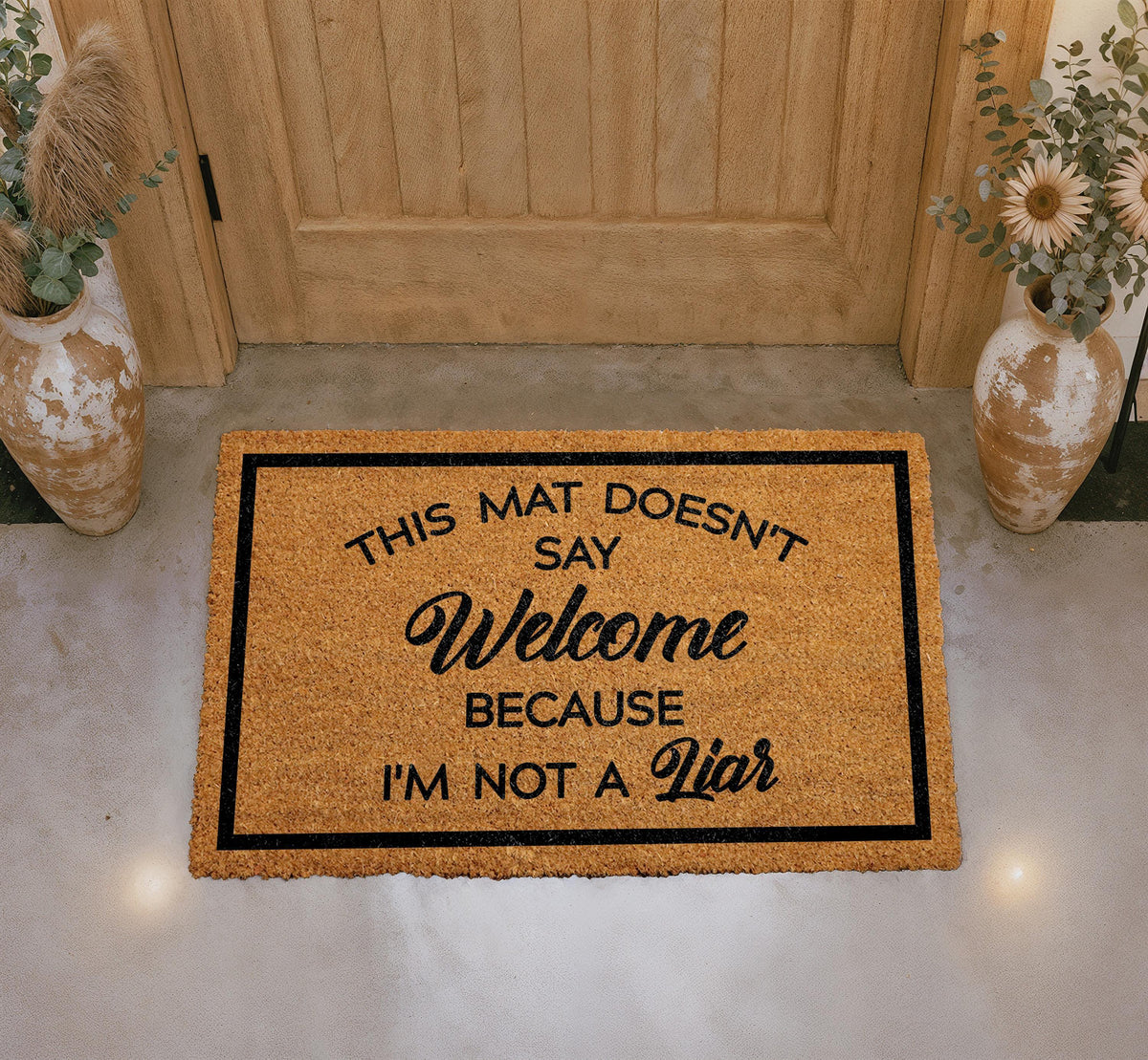 This Mat Doesn't Say Welcome Doormat, Funny Welcome Mat, Sarcastic Entryway Rug, Humorous Quote Front Porch Decor, Quirky Outdoor Coir Mat