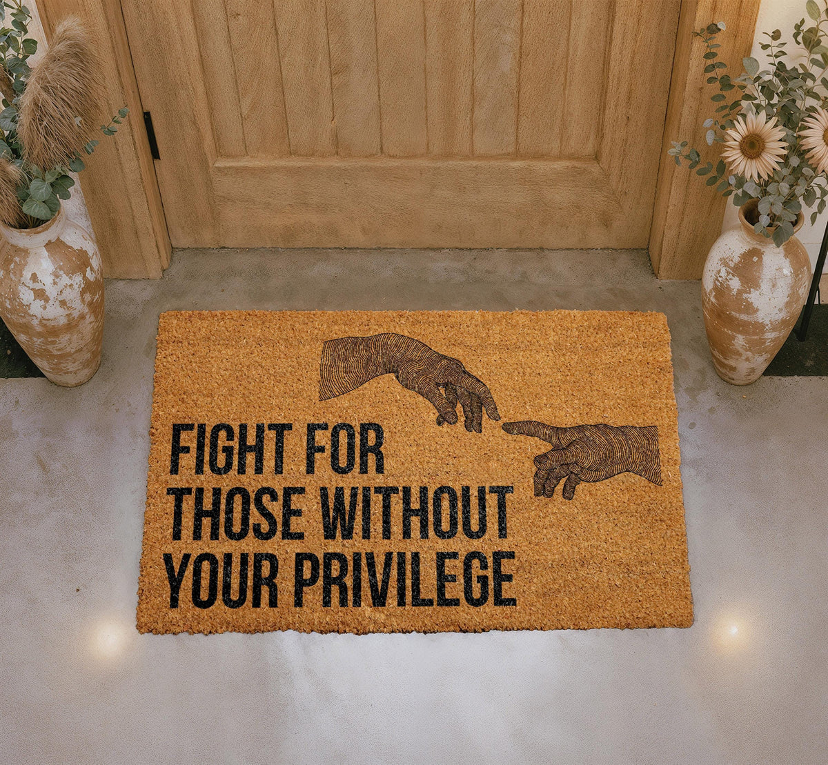 Fight For Those Without Privilege Doormat, Human Rights Welcome Mat, Activist Entryway Rug