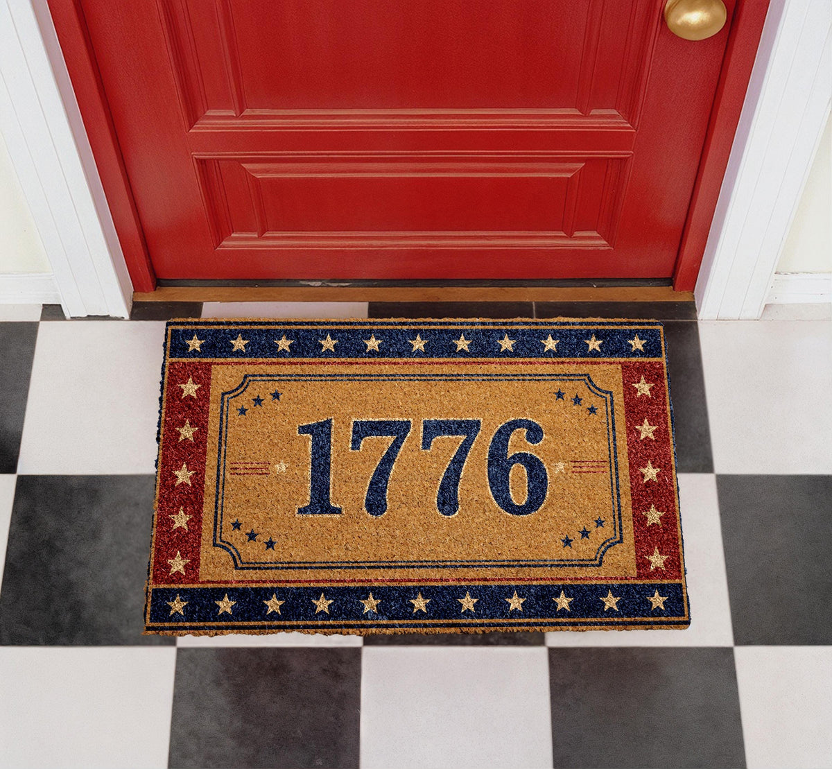 1776 America Independence Doormat, USA 250th Anniversary Welcome Mat, Patriotic Rug