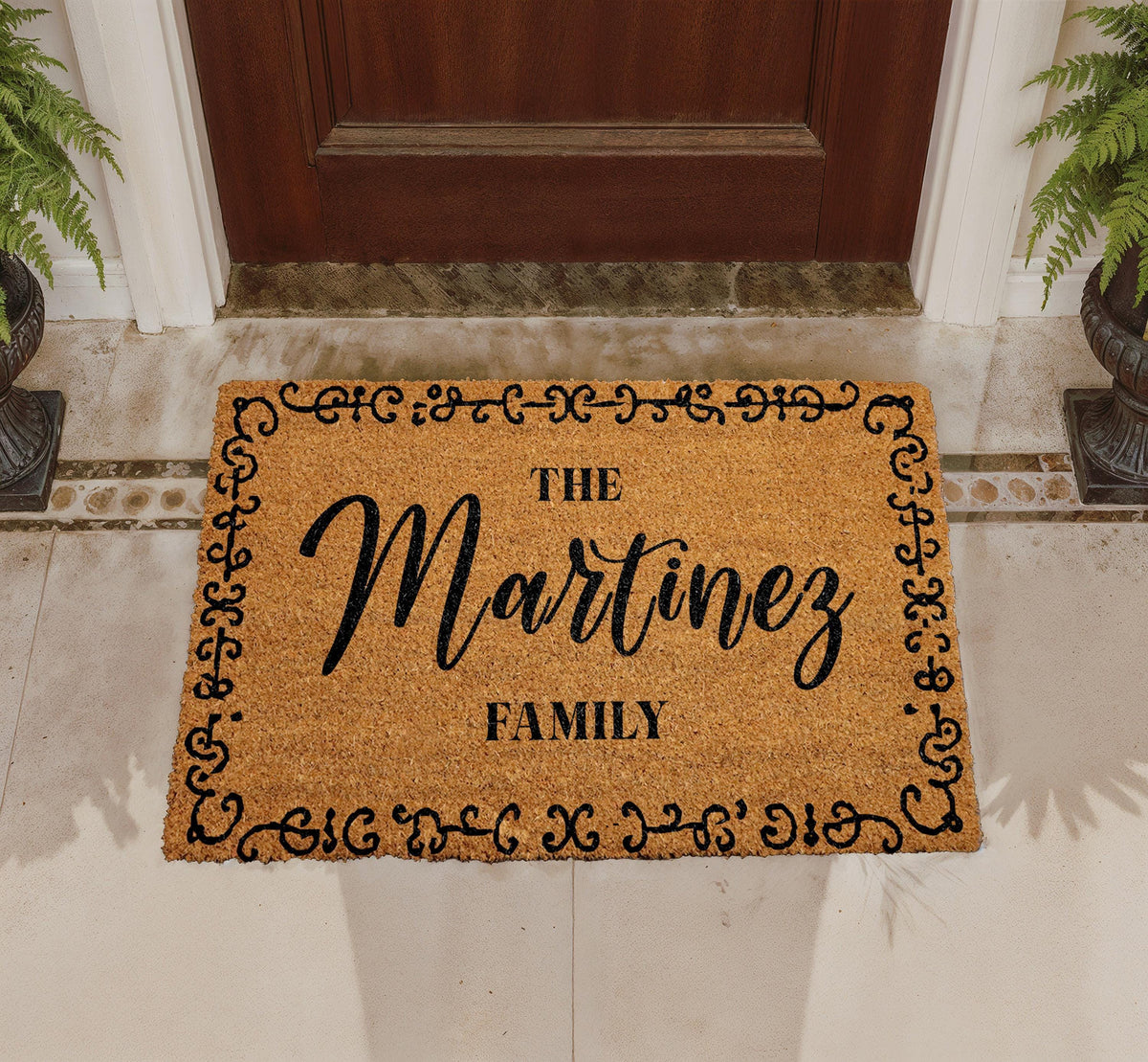 Personalized Coir Doormat, Custom Family Name Welcome Mat, Housewarming Gift