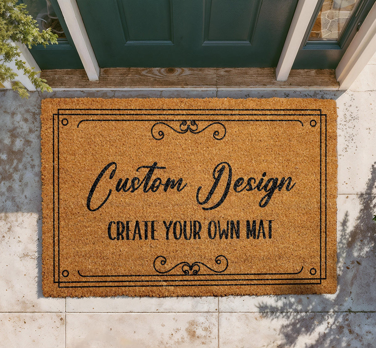 Custom Coir Doormat, Personalized Welcome Mat, Create Your Own Design Rug