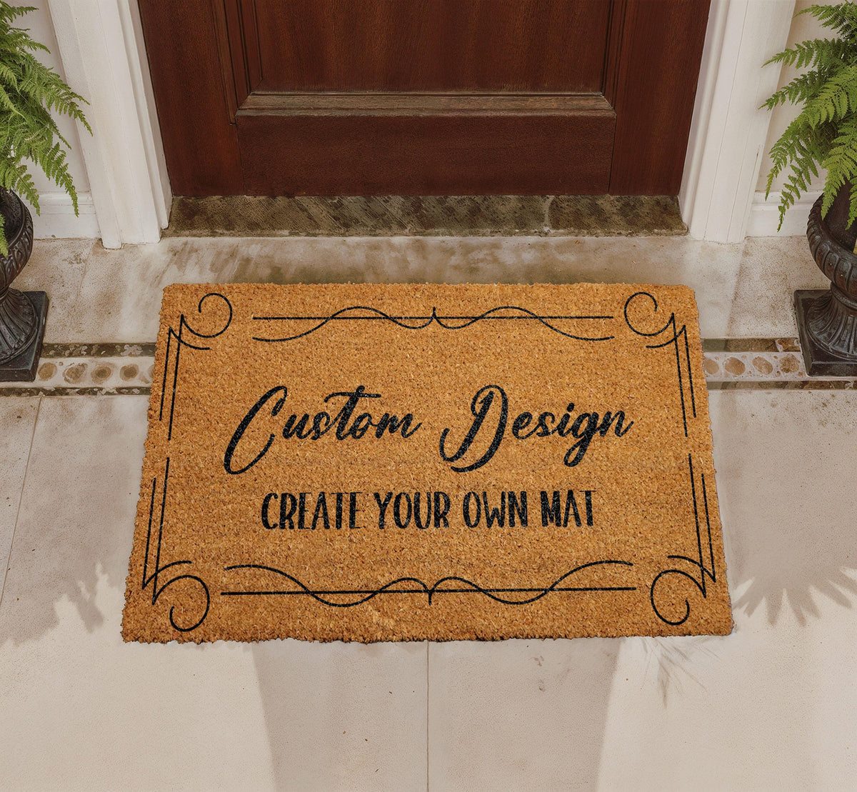 Custom Coir Doormat, Personalized Welcome Mat, Create Your Own Design Rug