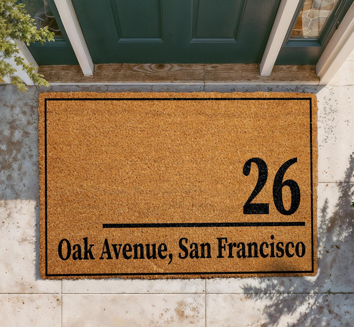 Personalized Coir Doormat, Custom Address Welcome Mat, Housewarming Gift