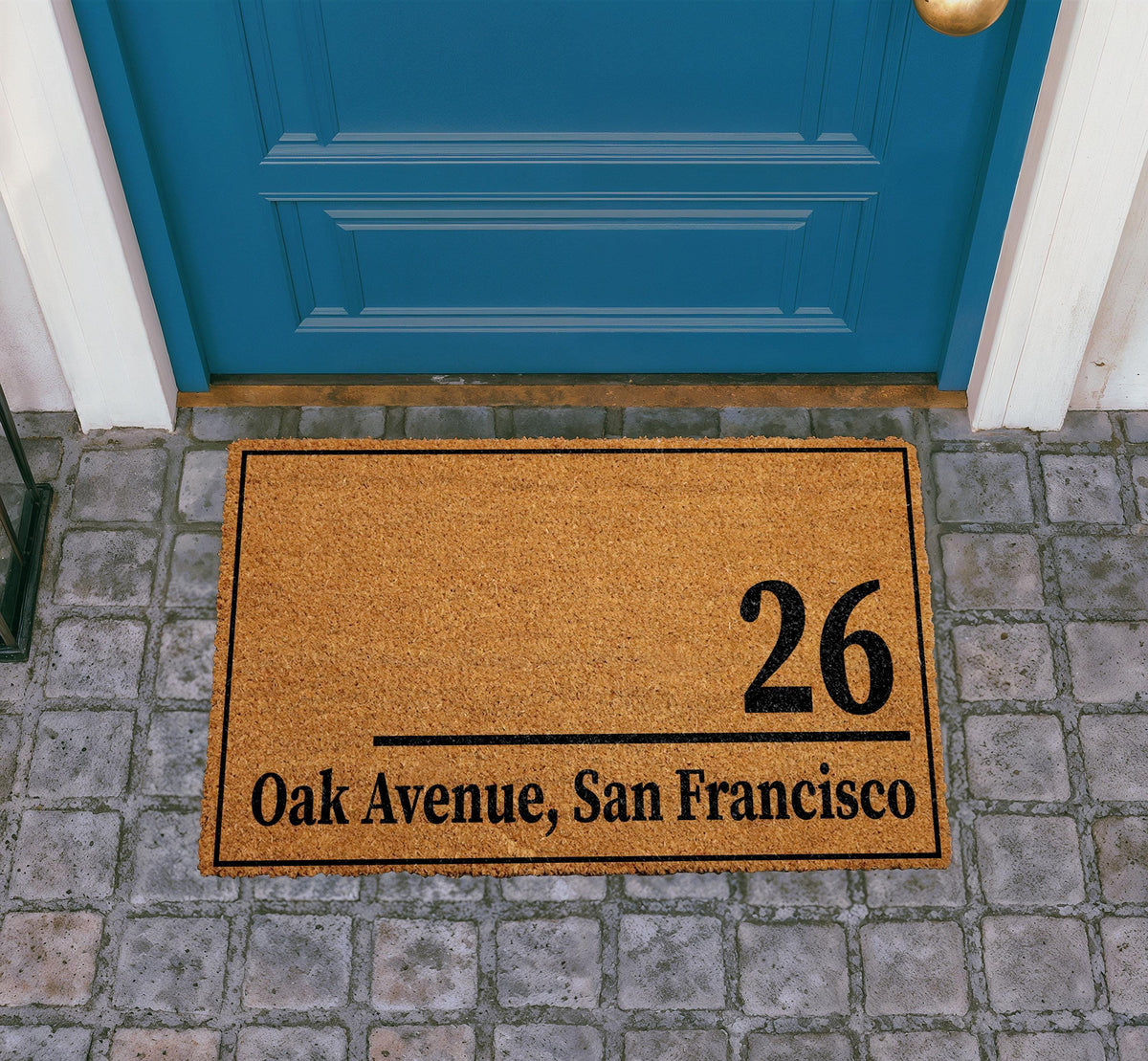 Personalized Coir Doormat, Custom Address Welcome Mat, Housewarming Gift