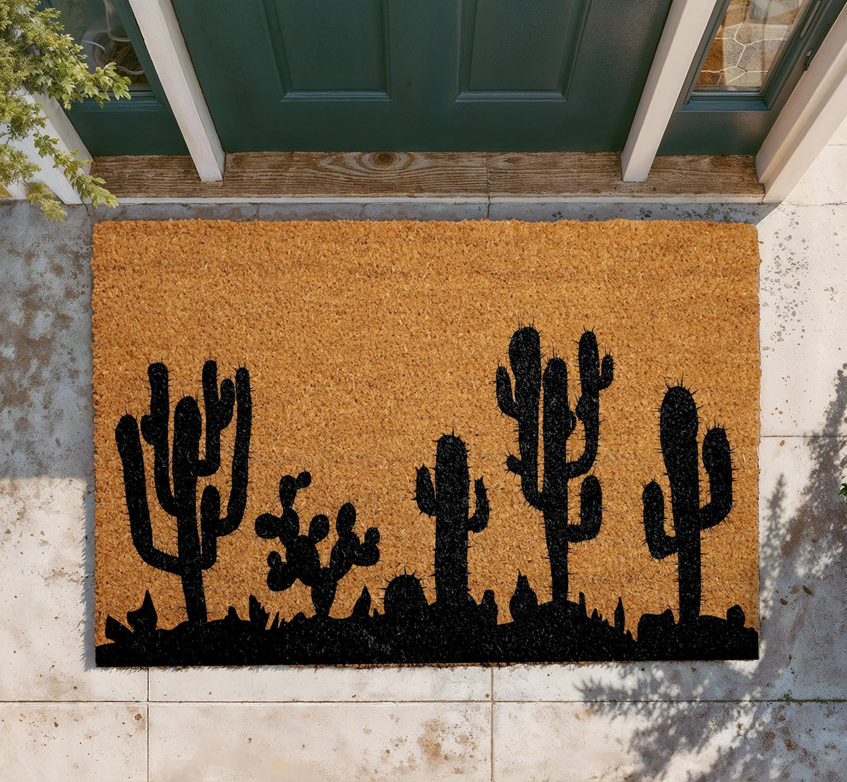 Southwestern Cactus Coir Doormat