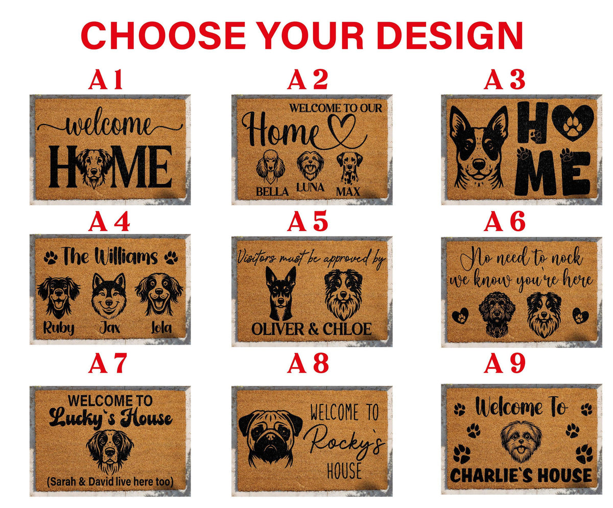 Personalized Dog Doormat, Custom Coir Welcome Mat, Pet Portrait Home Decor