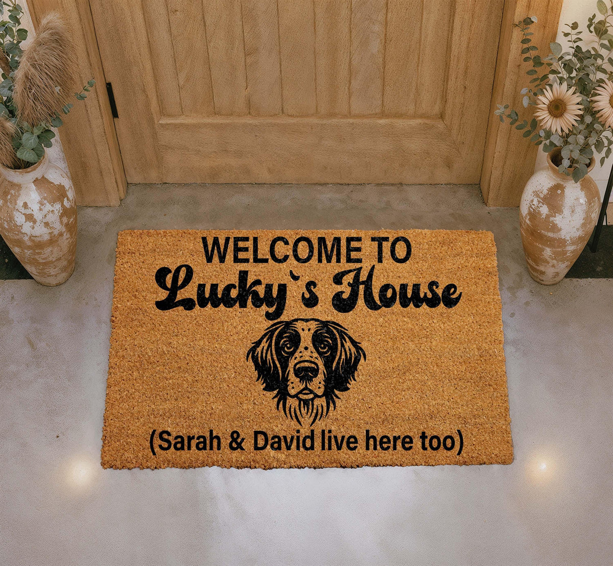 Personalized Dog Doormat, Custom Coir Welcome Mat, Pet Portrait Home Decor