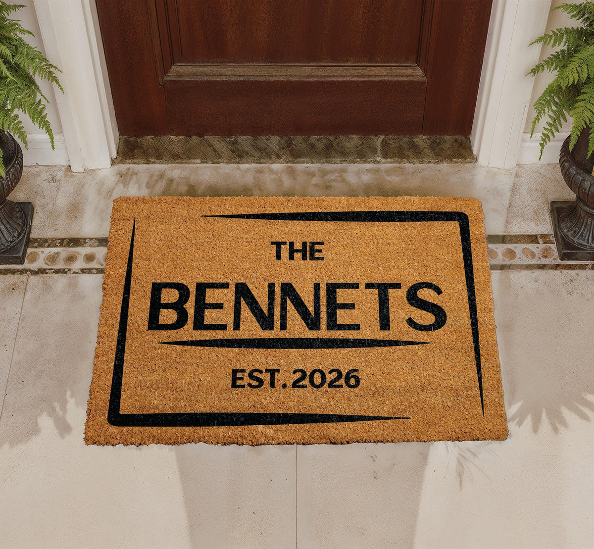Personalized Coir Family Last Name Doormat, Custom Welcome Home Mat