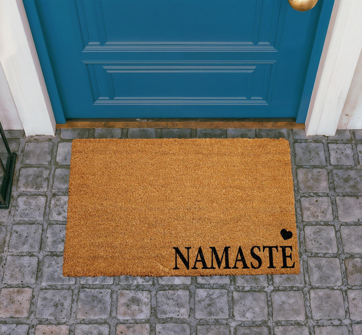 Namaste Coir Doormat, Yoga Inspired Welcome Mat, Personalized Spiritual Mat